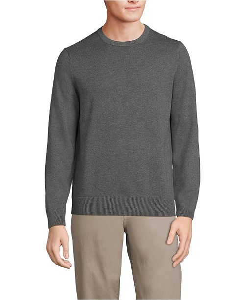 Lands' End Men's Fine Gauge Cotton Crew Neck Sweater Men's Fashion & Accessories