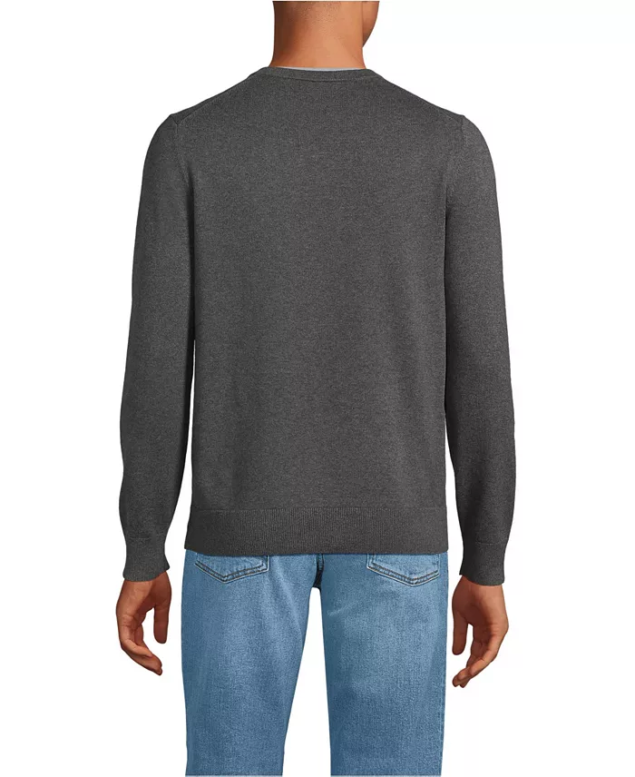 Lands' End Men's Fine Gauge Cotton V Neck Sweater Men's Fashion & Accessories
