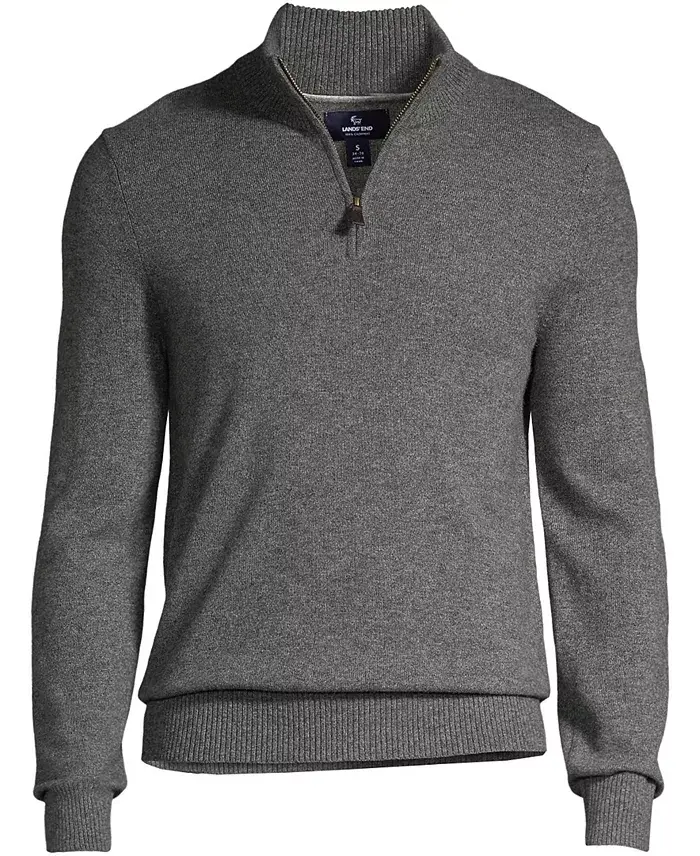 Lands' End Men's Fine Gauge Quarter Zip Men's Fashion & Accessories