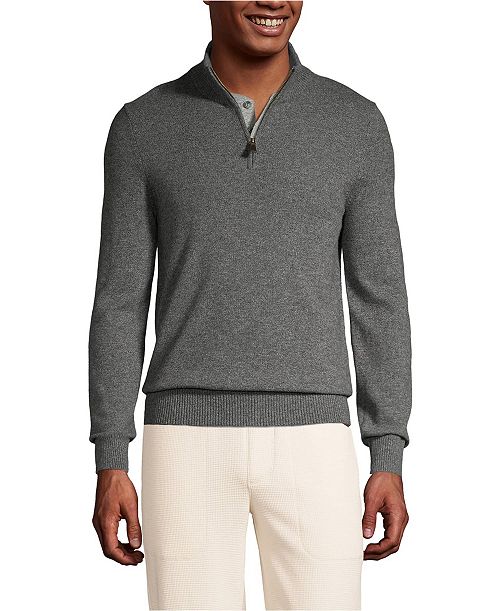Lands' End Men's Fine Gauge Quarter Zip Men's Fashion & Accessories