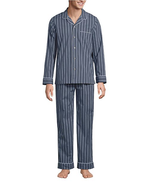 Lands' End Men's Long Sleeve Essential Pajama Set Men's Fashion & Accessories