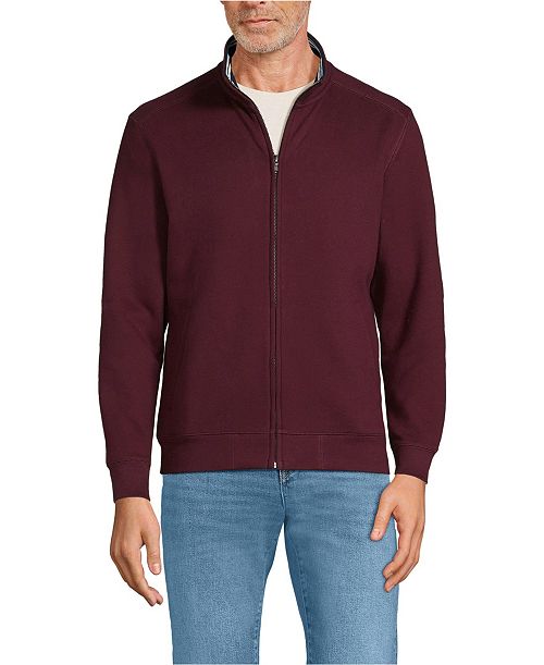 Lands' End Men's Long Sleeve Serious Sweats Mock Full Zip Men's Fashion & Accessories