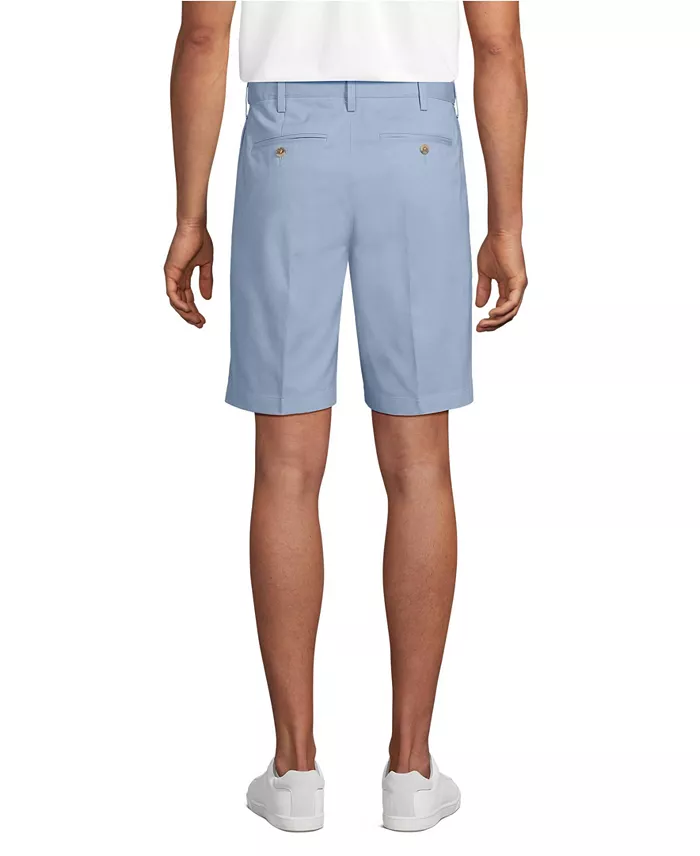 Lands' End Men's No Iron 9" Comfort Waist Pleated Front Chino Short Men's Fashion & Accessories