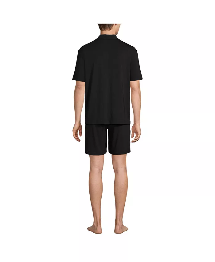 Lands' End Men's Short Sleeve Cooling Knit Pajama Short Set Men's Fashion & Accessories