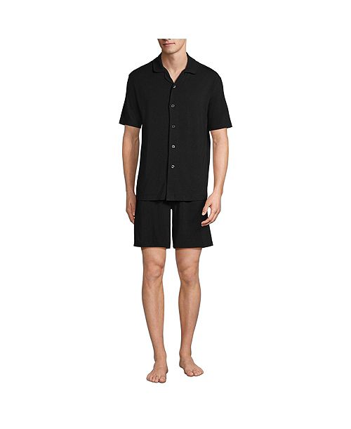 Lands' End Men's Short Sleeve Cooling Knit Pajama Short Set Men's Fashion & Accessories