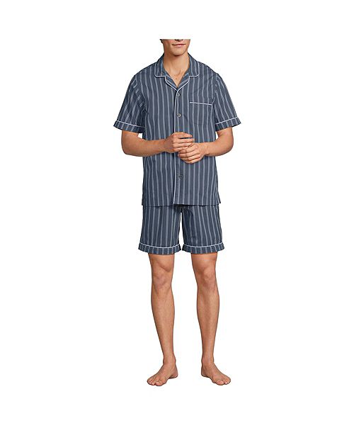 Lands' End Men's Short Sleeve Essential Pajama Set Men's Fashion & Accessories