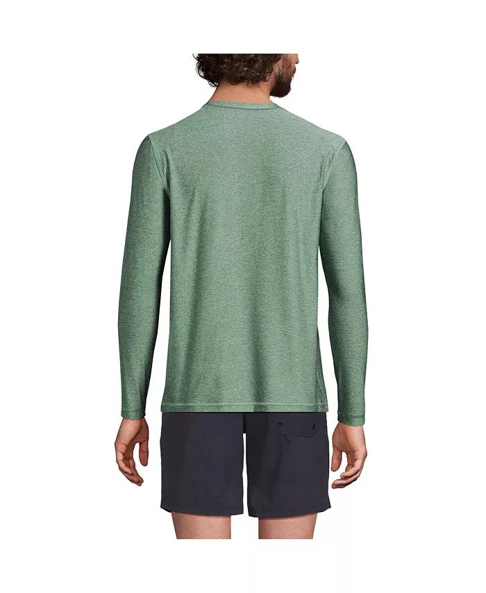 Lands' End Men's SunShade UPF 50 Long Sleeve Swim Tee Cooling Rash Guard Men's Fashion & Accessories