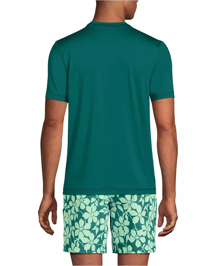 Lands' End Men's SunShade UPF 50 Short Sleeve Swim Tee Cooling Rash Guard Men's Fashion & Accessories