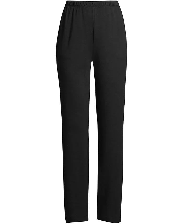 Lands' End Petite Sport Knit High Rise Elastic Waist Pants Women's Fashion Shoes & Accessories