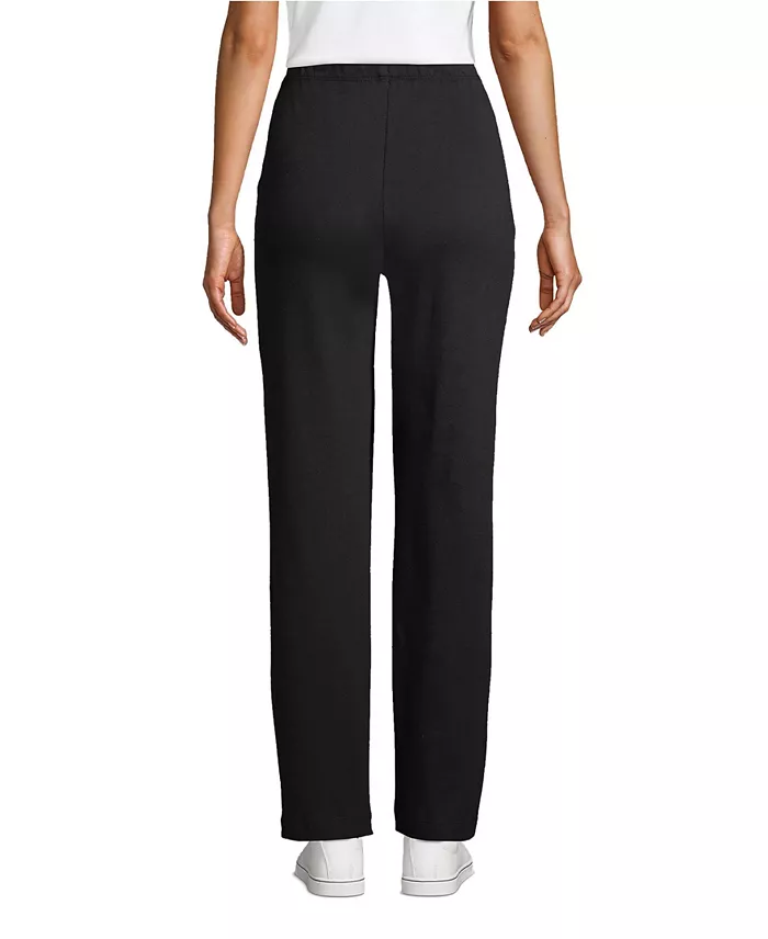 Lands' End Petite Sport Knit High Rise Elastic Waist Pants Women's Fashion Shoes & Accessories