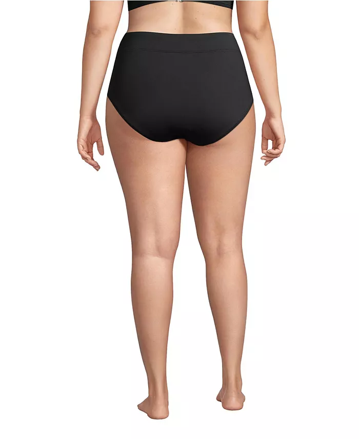 Lands' End Plus Size Tummy Control High Waisted Bikini Swim Bottoms Women's Fashion Shoes & Accessories