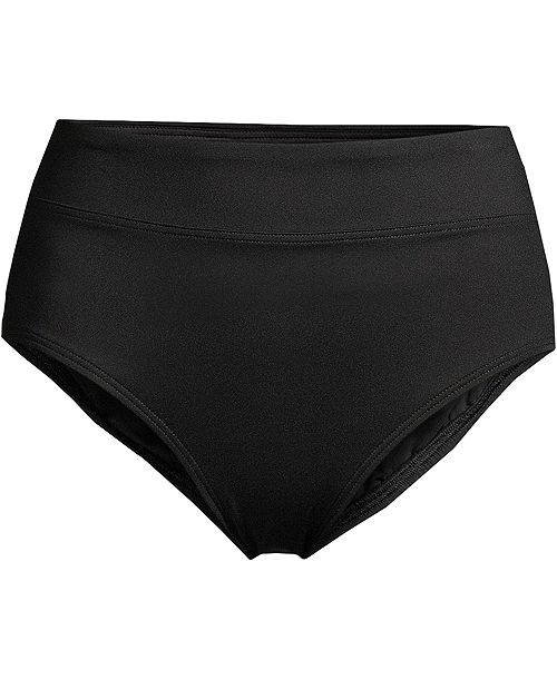 Lands' End Plus Size Tummy Control High Waisted Bikini Swim Bottoms Women's Fashion Shoes & Accessories