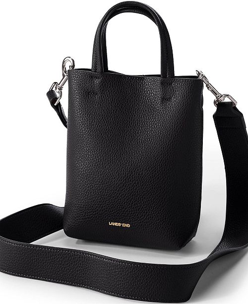 Lands' End Women's Faux Leather Crossbody Bag Handbags Purses & Accessories