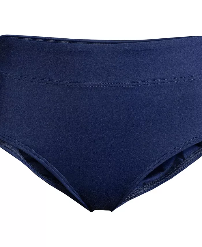 Lands' End Women's High Waisted Bikini Swim Bottoms Women's Fashion Shoes & Accessories