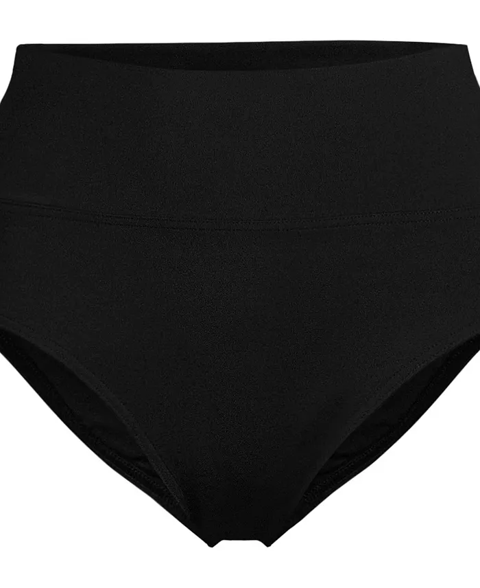Lands' End Women's Pinchless High Waisted Bikini Bottoms Women's Fashion Shoes & Accessories