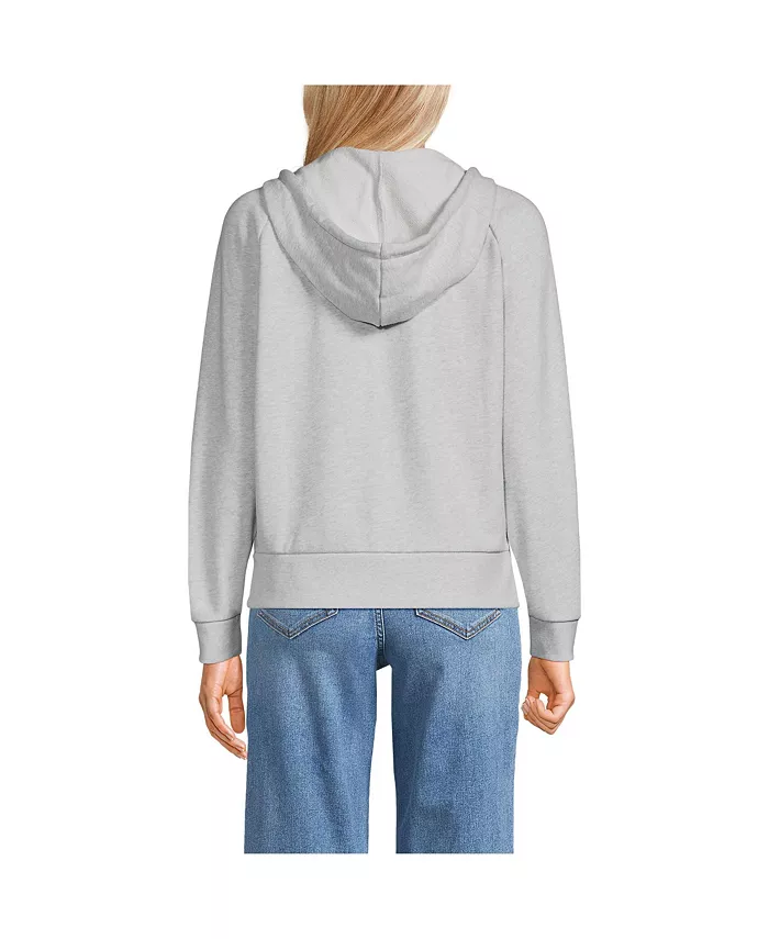 Lands' End Women's Serious Sweats Relaxed Long Sleeve Full Zip Hoodie Sweatshirt Women's Fashion Shoes & Accessories