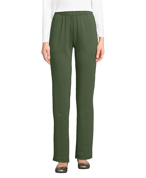 Lands' End Women's Sport Knit High Rise Pants Women's Fashion Shoes & Accessories