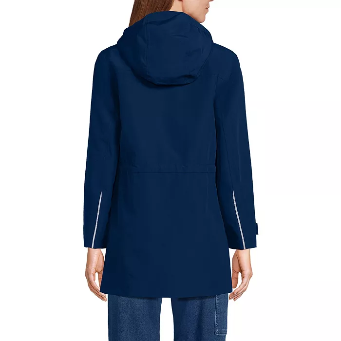 Lands' End Women's Squall Hooded Waterproof Raincoat Women's Fashion Shoes & Accessories