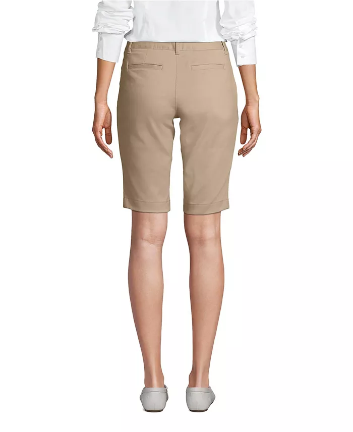 Lands' End Women's Stretch Chino Bermuda Shorts Women's Fashion Shoes & Accessories