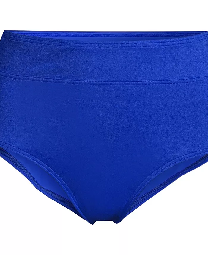 Lands' End Women's Tummy Control High Waisted Bikini Swim Bottoms Women's Fashion Shoes & Accessories
