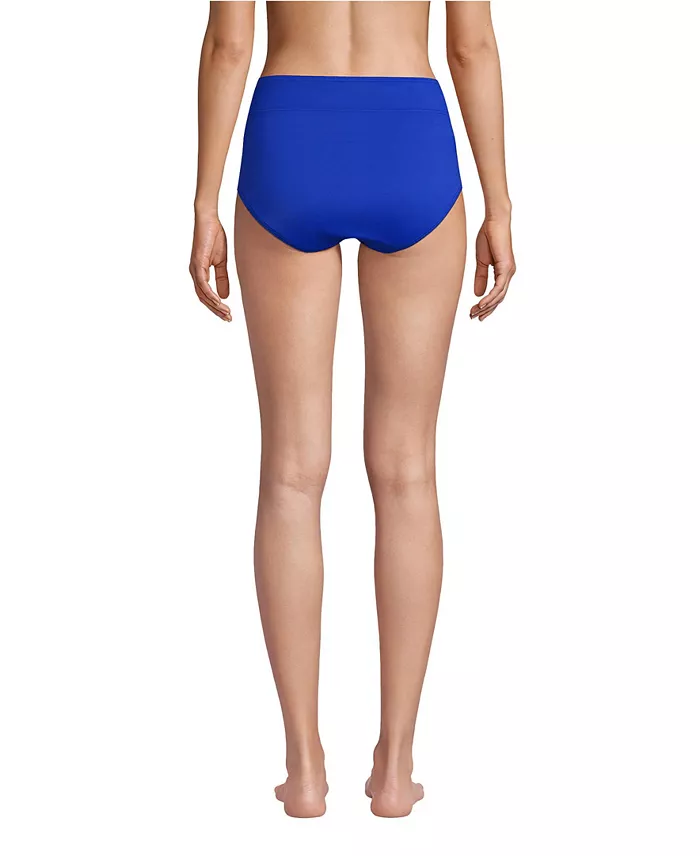 Lands' End Women's Tummy Control High Waisted Bikini Swim Bottoms Women's Fashion Shoes & Accessories
