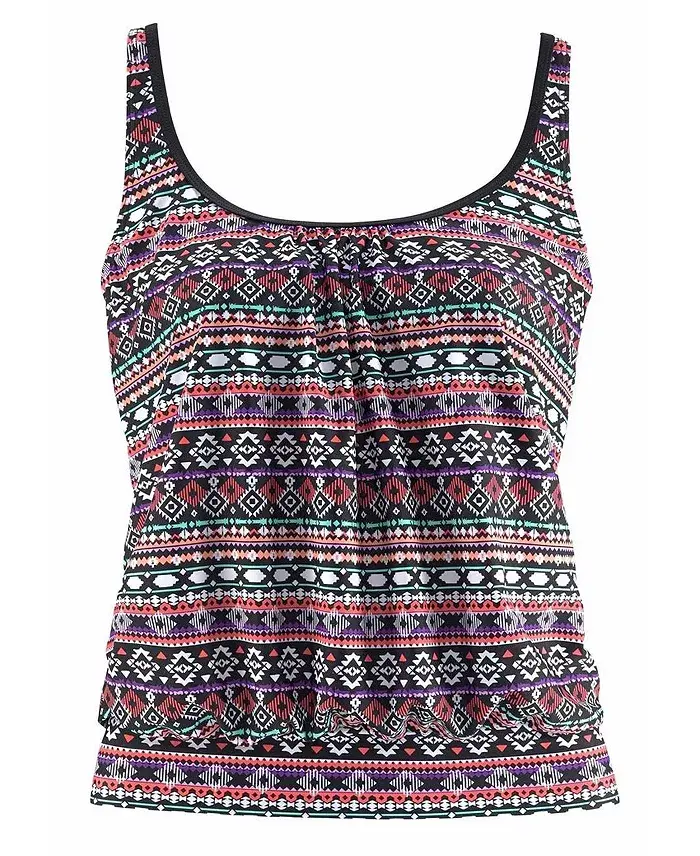 LASCANA Women's Oversized Tankini Swimsuit Top Women's Fashion Shoes & Accessories