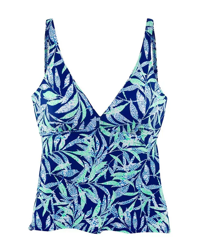 LASCANA Women's Tropical Print Underwire Tankini Swimsuit Top Women's Fashion Shoes & Accessories