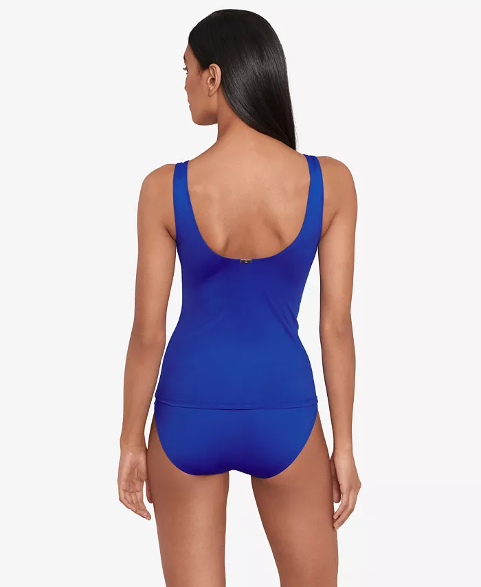 Lauren Ralph Lauren Beach Club Solid Ruffle Tankini Top Women's Fashion Shoes & Accessories