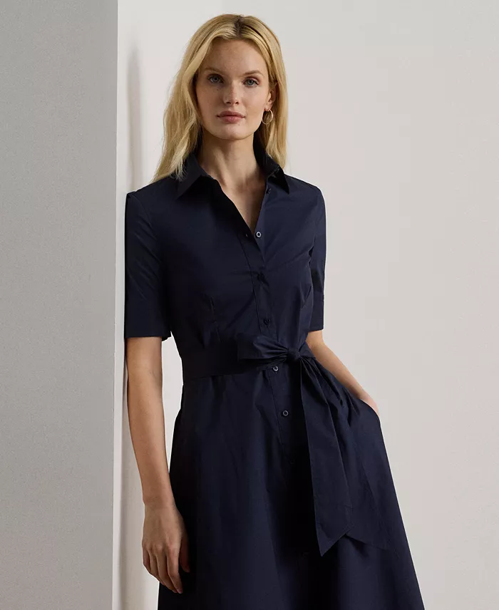 Lauren Ralph Lauren Cotton Shirtdress Women's Fashion Shoes & Accessories