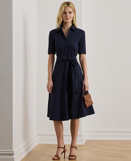 Lauren Ralph Lauren Cotton Shirtdress Women's Fashion Shoes & Accessories