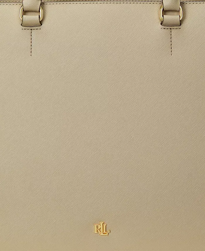 Lauren Ralph Lauren Crosshatch Leather Large Hanna Satchel Handbags Purses & Accessories