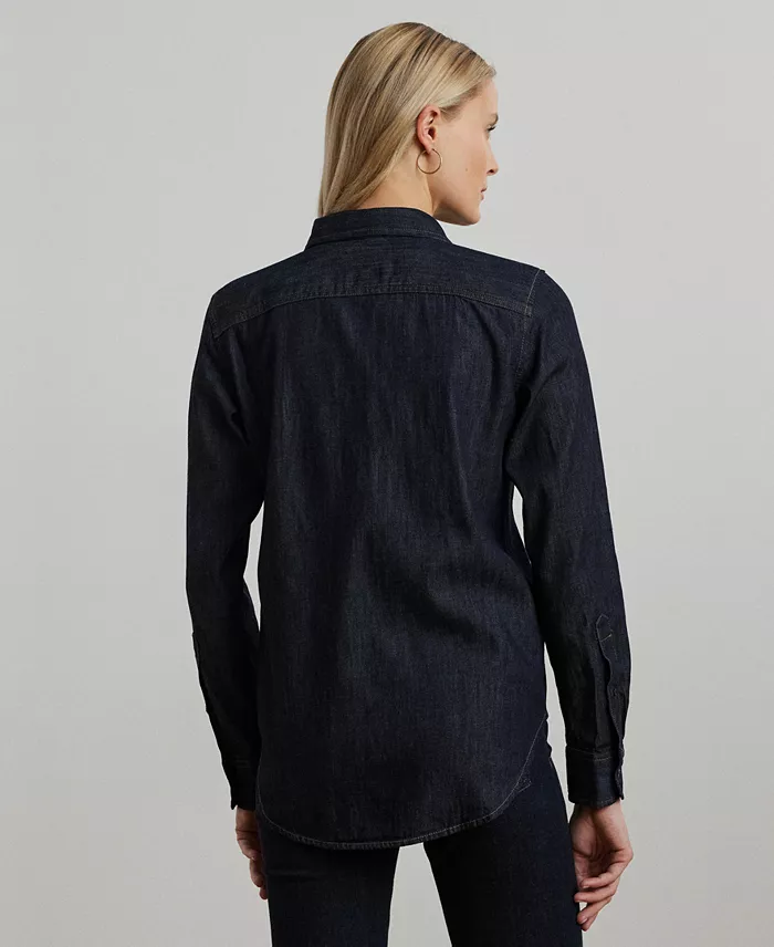 Lauren Ralph Lauren Denim Shirt Women's Fashion Shoes & Accessories