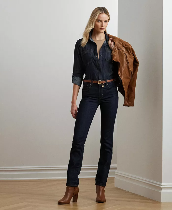 Lauren Ralph Lauren Denim Shirt Women's Fashion Shoes & Accessories
