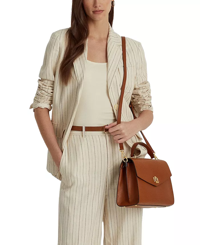 Lauren Ralph Lauren Farrah Medium Leather Top-Handle Satchel Handbags Purses & Accessories