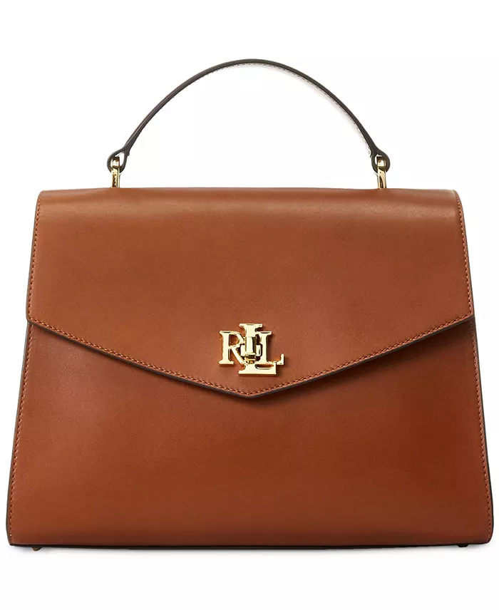 Lauren Ralph Lauren Farrah Medium Leather Top-Handle Satchel Handbags Purses & Accessories