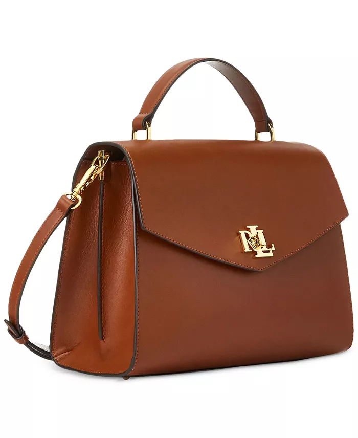 Lauren Ralph Lauren Farrah Medium Leather Top-Handle Satchel Handbags Purses & Accessories