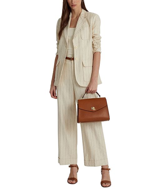 Lauren Ralph Lauren Farrah Medium Leather Top-Handle Satchel Handbags Purses & Accessories