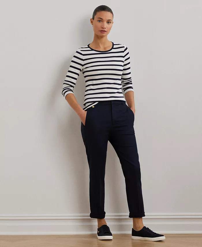 Lauren Ralph Lauren Long-Sleeve Stretch T-Shirt Women's Fashion Shoes & Accessories