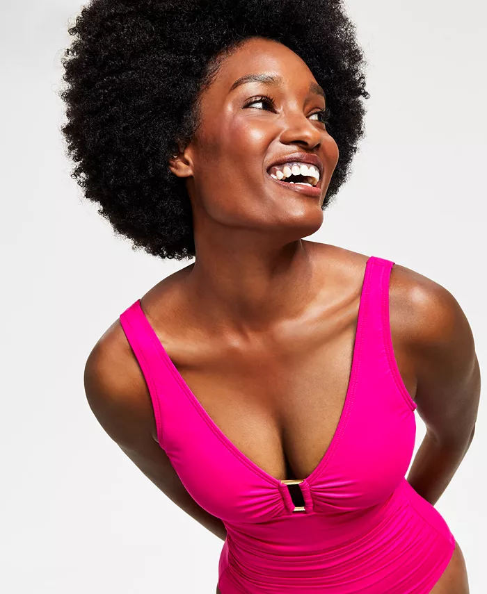 Lauren Ralph Lauren Ring Over The Shoulder One Piece Swimsuit Women's Fashion Shoes & Accessories