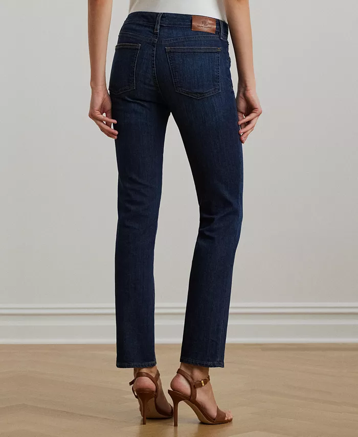 Lauren Ralph Lauren Super Stretch Premier Mid-Rise Straight Jeans Regular And Short Lengths Women's Fashion Shoes & Accessories