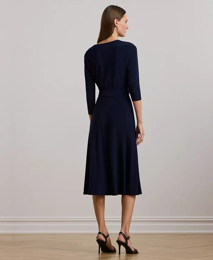 Lauren Ralph Lauren Surplice Jersey Dress Women's Fashion Shoes & Accessories
