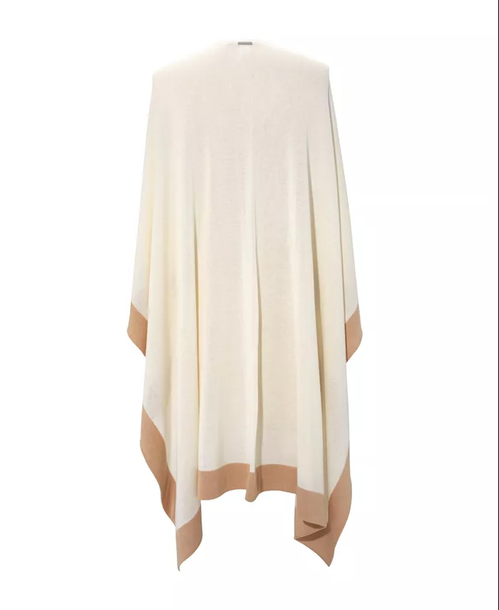 Lauren Ralph Lauren Tissue Lightweight Ruana With Border Women's Fashion Shoes & Accessories