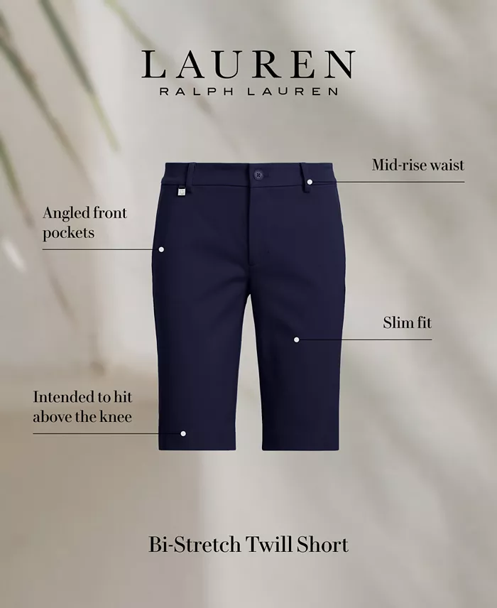 Lauren Ralph Lauren Twill Stretch Bermuda Shorts Women's Fashion Shoes & Accessories