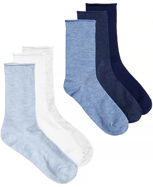 Lauren Ralph Lauren Women's 6 Pack Roll-Top Trouser Socks Women's Fashion Shoes & Accessories