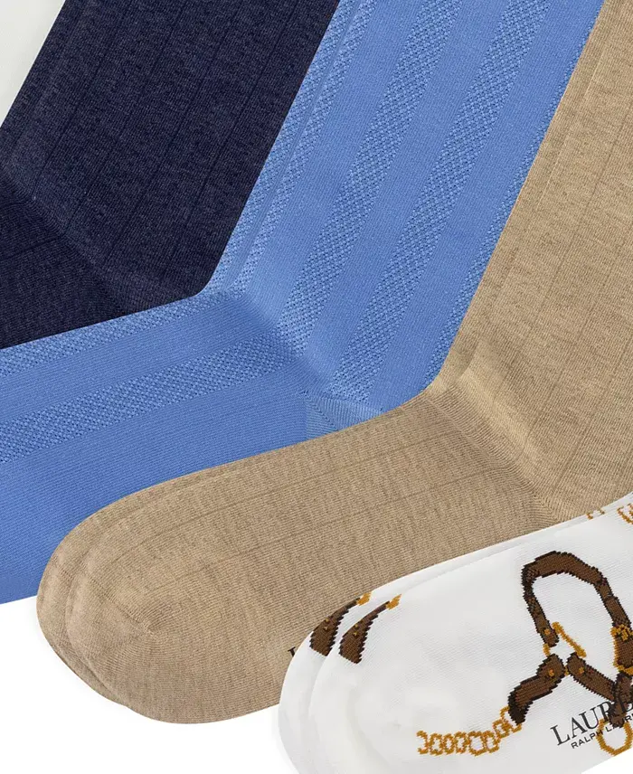 Lauren Ralph Lauren Women's 6-Pk. Bridle Roll-Top Socks L3226PK2 Women's Fashion Shoes & Accessories