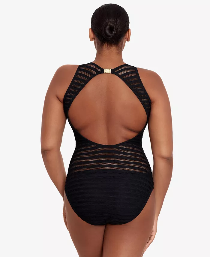 Lauren Ralph Lauren Women's Boatneck One Piece Swimsuit Women's Fashion Shoes & Accessories