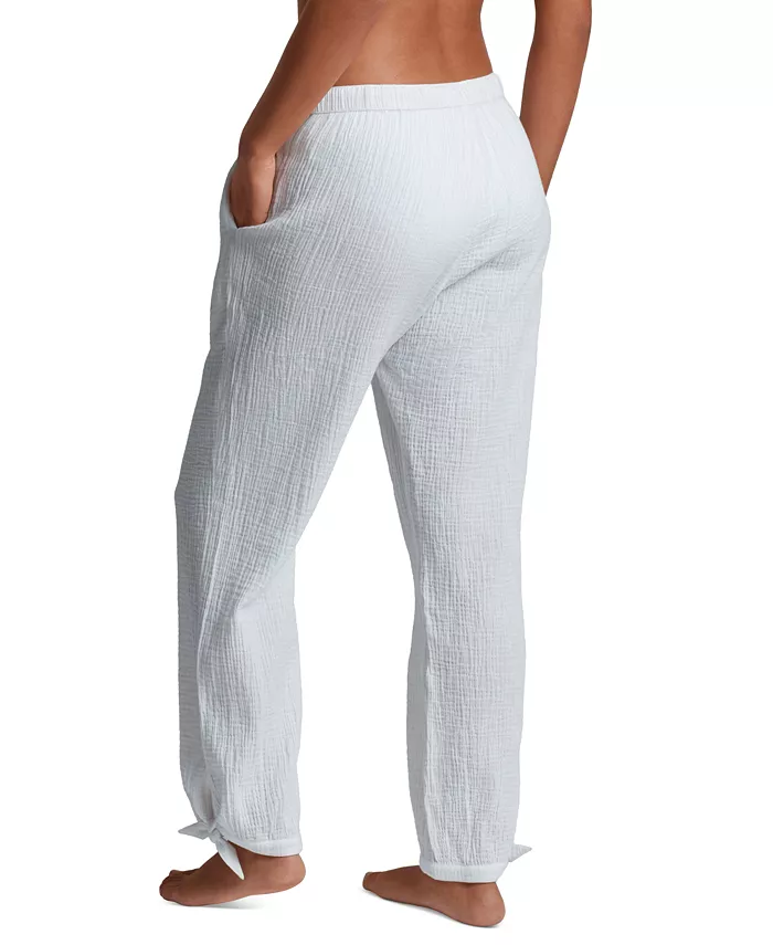 Lauren Ralph Lauren Women's Cotton Pull-On Cover-Up Pants Women's Fashion Shoes & Accessories