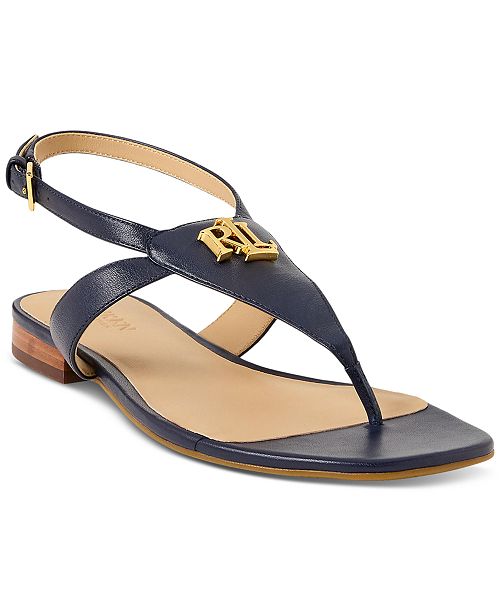 Lauren Ralph Lauren Women's Everly Thong Flat Sandals Women's Fashion Shoes & Accessories