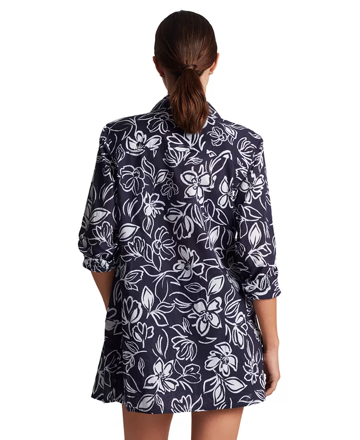 Lauren Ralph Lauren Women's Floral-Print Swim Cover-Up Set Women's Fashion Shoes & Accessories