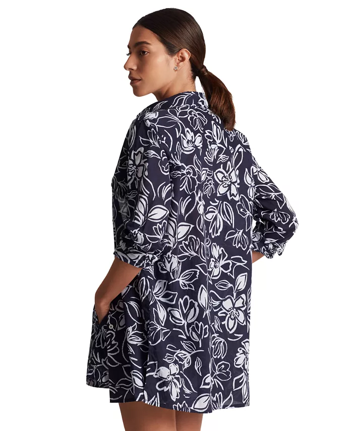 Lauren Ralph Lauren Women's Floral-Print Swim Cover-Up Set Women's Fashion Shoes & Accessories